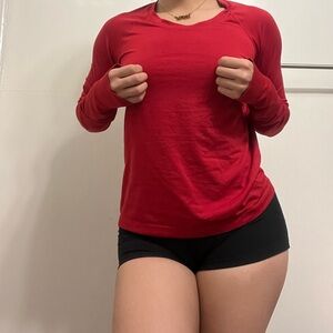 lululemon athletica Red Long Sleeve Top